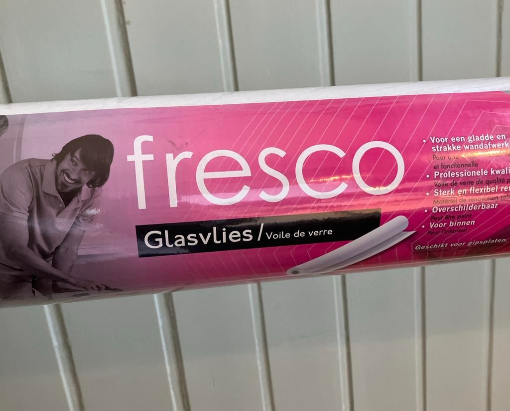 Fresco glasvlies standaard 25 m, Huis en Inrichting, Ophalen of Verzenden, 10 tot 25 m², Wit