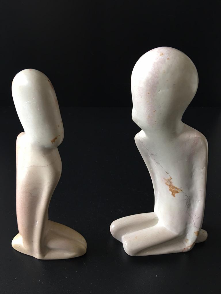 Hurkend Stel (Speksteen) 20-22cm Hoog 8,5-11cm Breed, Ophalen of Verzenden