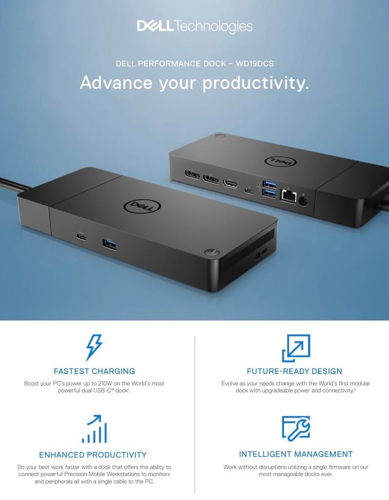 Dell WD19DCS Dual USB-C Performance Dock, Dell, Dell@com, 1000AA, Ophalen of Verzenden