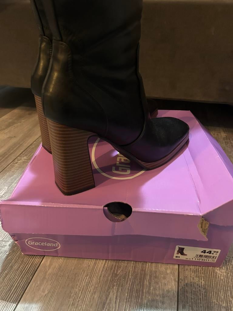 Dames enkellaarzen, Kleding | Dames, Schoenen, Ophalen of Verzenden, Zo goed als nieuw, Zwart