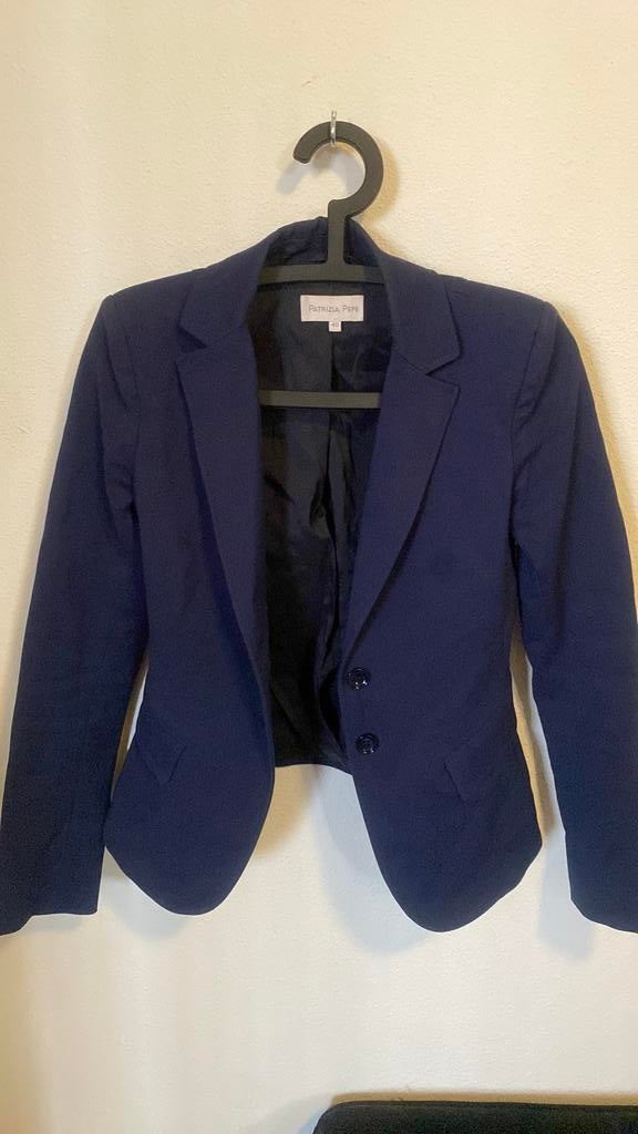 Origineel Patrizia Pepe Jasje - Donkerblauw - Maat 40 (IT), Ophalen of Verzenden, Zo goed als nieuw, Maat 34 (XS) of kleiner, Blauw