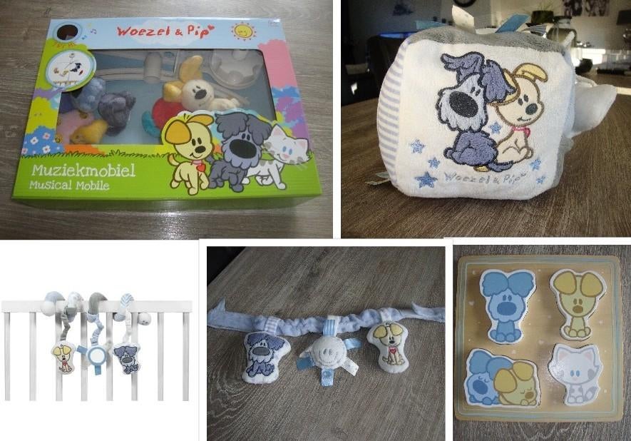 Verschillend Woezel en Pip babyspeelgoed mobiel,kubus,puzzel, Ophalen of Verzenden, Gebruikt, Overige typen