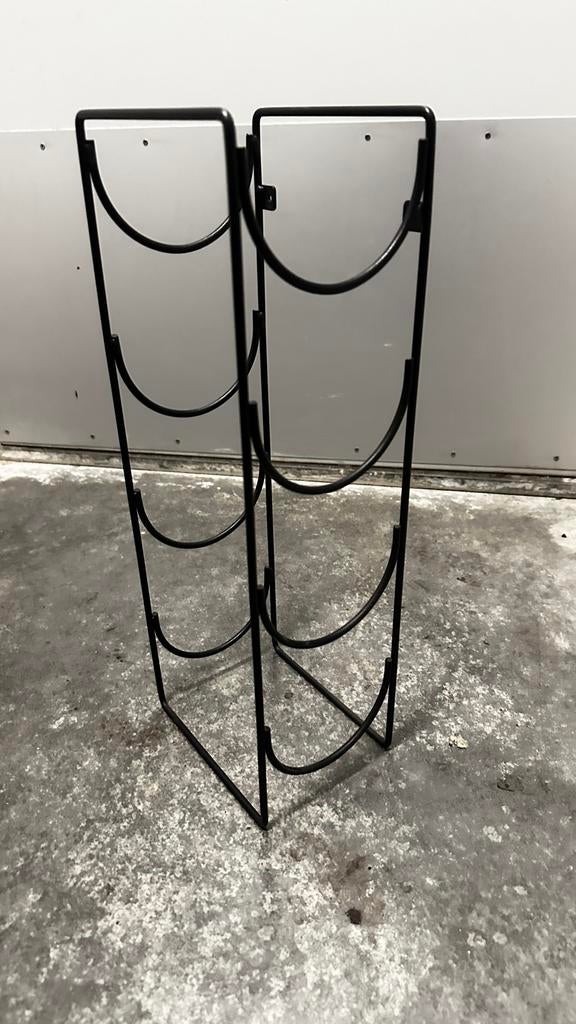 Ikea Snöspira wijnrek - 4 flessen - zwart metaal, Ophalen, Gebruikt, Minder dan 5 flessen, Metaal