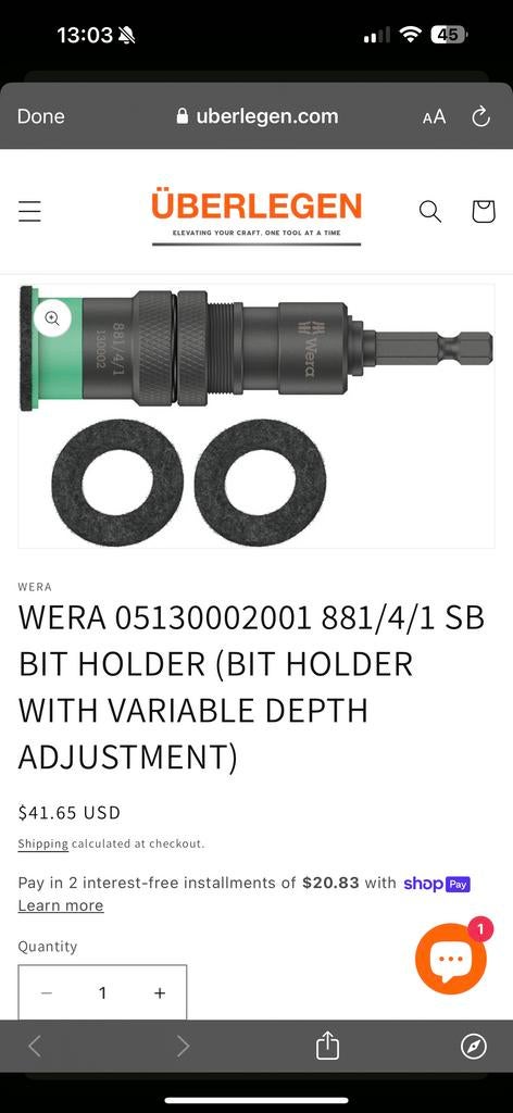 WERA bithouder met instelbare diepte - 9 stuks, Ophalen of Verzenden, Nieuw