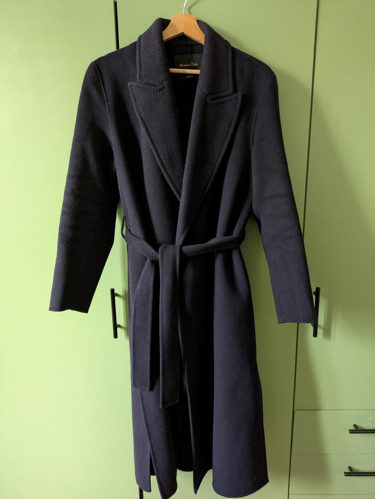 Massimo Dutti Geknoopte Jas, Maat 38/40 (M), Massimo Dutti, Blauw, Ophalen of Verzenden