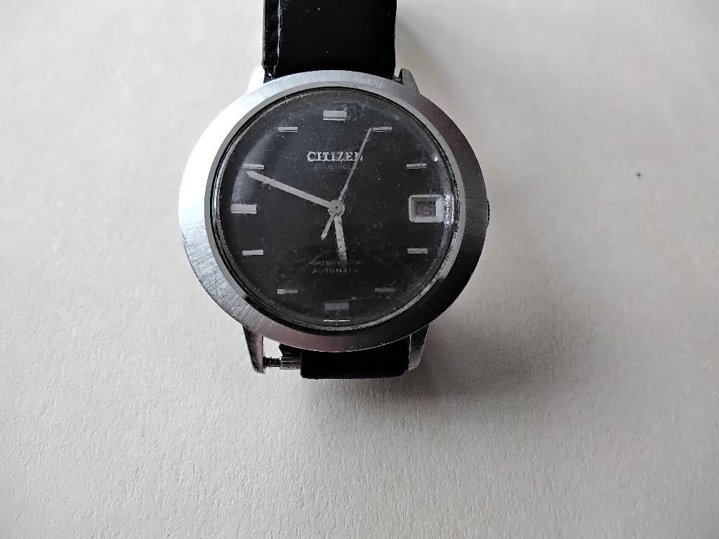 Vintage Citizen 62-5132  herenhorloge  Automatic  1972, Staal, Ophalen of Verzenden, Leer, Gebruikt