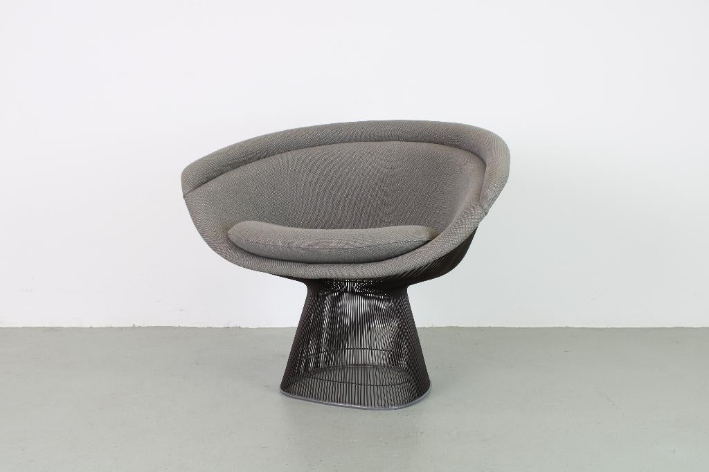 Knoll Studio Platner fauteuil, lichtgrijs, Ophalen, Gebruikt, 75 tot 100 cm, Stof
