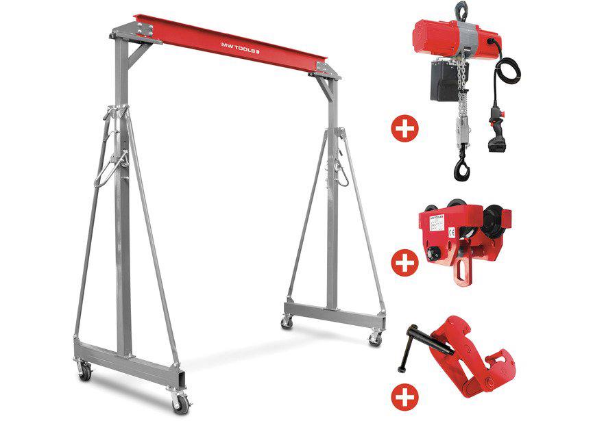 Portaalkraan 1 ton + accu kettingtakel 36V + loopkat, Doe-het-zelf en Verbouw, Lieren en Takels, Nieuw, Ophalen of Verzenden