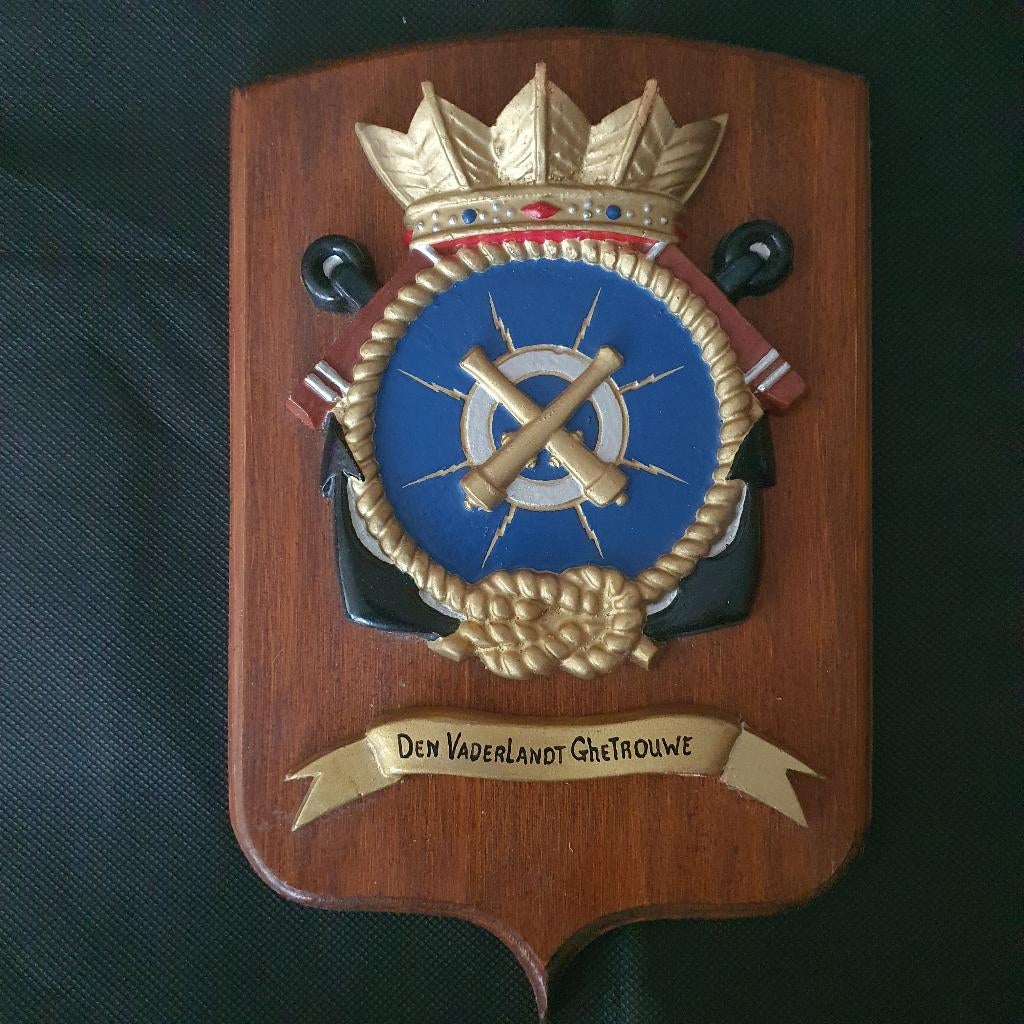 Wapenschild Artillerieschool, Verzamelen, Ophalen of Verzenden, Marine, Nederland, Embleem of Badge