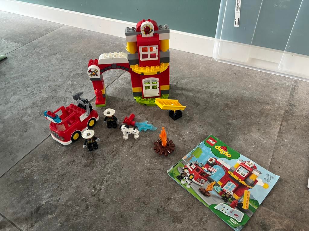 Duplo brandweerkazerne 10903, Ophalen of Verzenden, Gebruikt, Complete set, Duplo