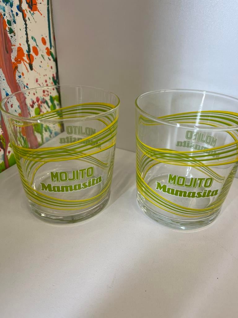 Mojito Mamasita glazen set van 2 glazen, Ophalen of Verzenden, Nieuw, Borrel- of Shotglas