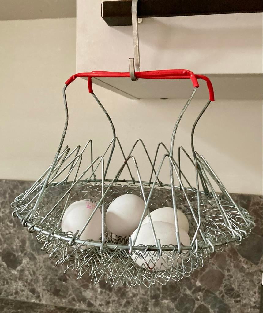 Vintage Eierrekje met Rode Accenten, Ophalen of Verzenden, Gebruikt