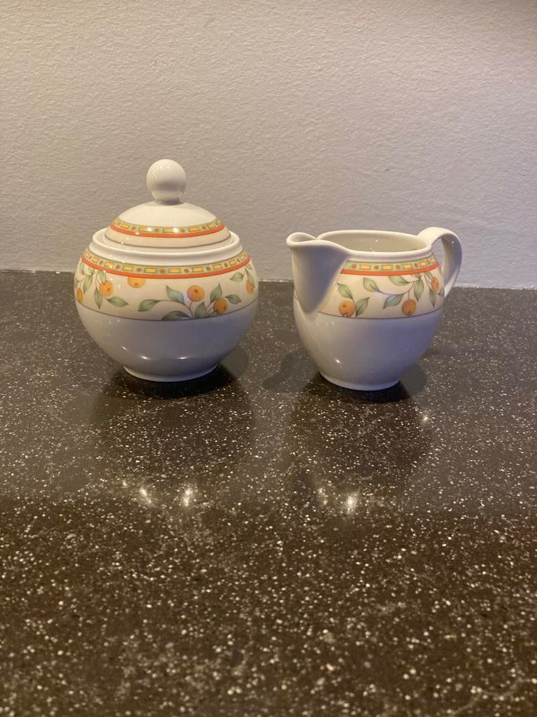 Koffietijd Roomstelletje Art Design jaren 90, Huis en Inrichting, Gebruikt, Keramiek, Overige typen, Ophalen of Verzenden