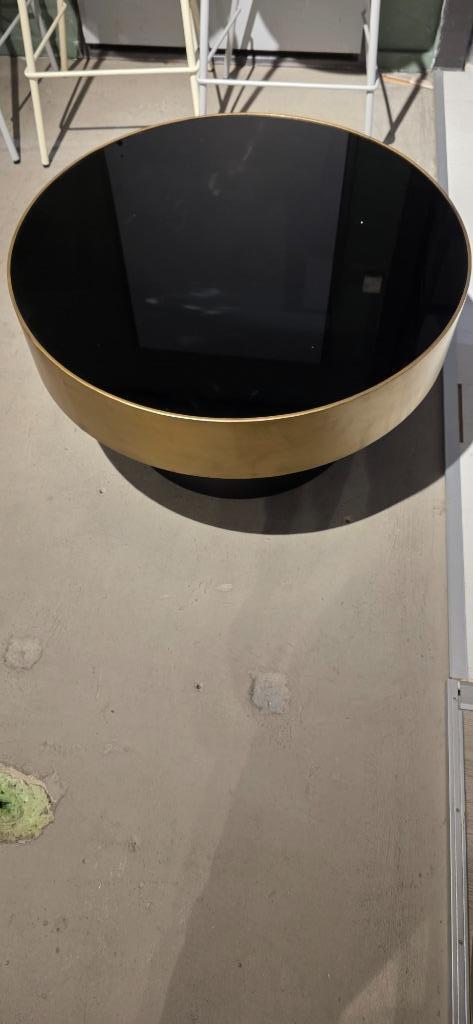 Ronde salontafel zwart met goud Showmodel extra voordelig!, Ophalen, 50 tot 100 cm, Bornsestraat 31, 50 tot 100 cm