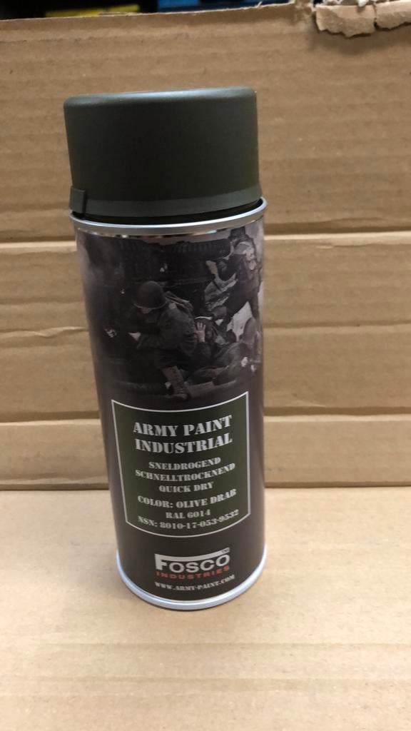 Land Rover Lightweight legergroene verf RAL6014 mat spuitbus, Ophalen of Verzenden, Landmacht, Nederland, Overige typen