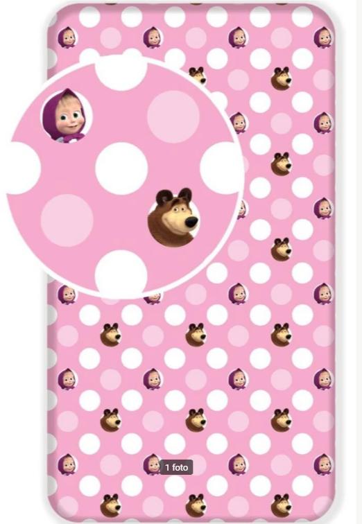 Masha en de beer hoeslaken, Ophalen of Verzenden, Nieuw, Eenpersoons, Hoeslaken of Sloop