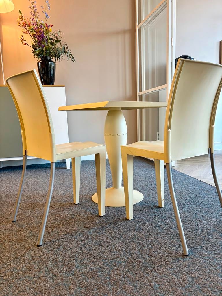 KARTELL Miss Global (by Starck) set: 2 stoelen en tafel, Ophalen, Kunststof, Vierkant, Tot twee personen