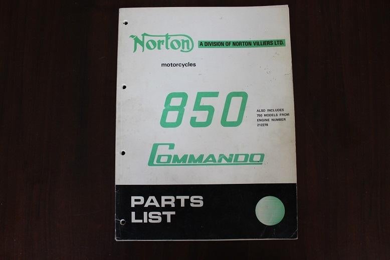 Norton Commando 850 1973  motorcycle parts list [ incl 750], Motoren, Ophalen of Verzenden, Overige merken