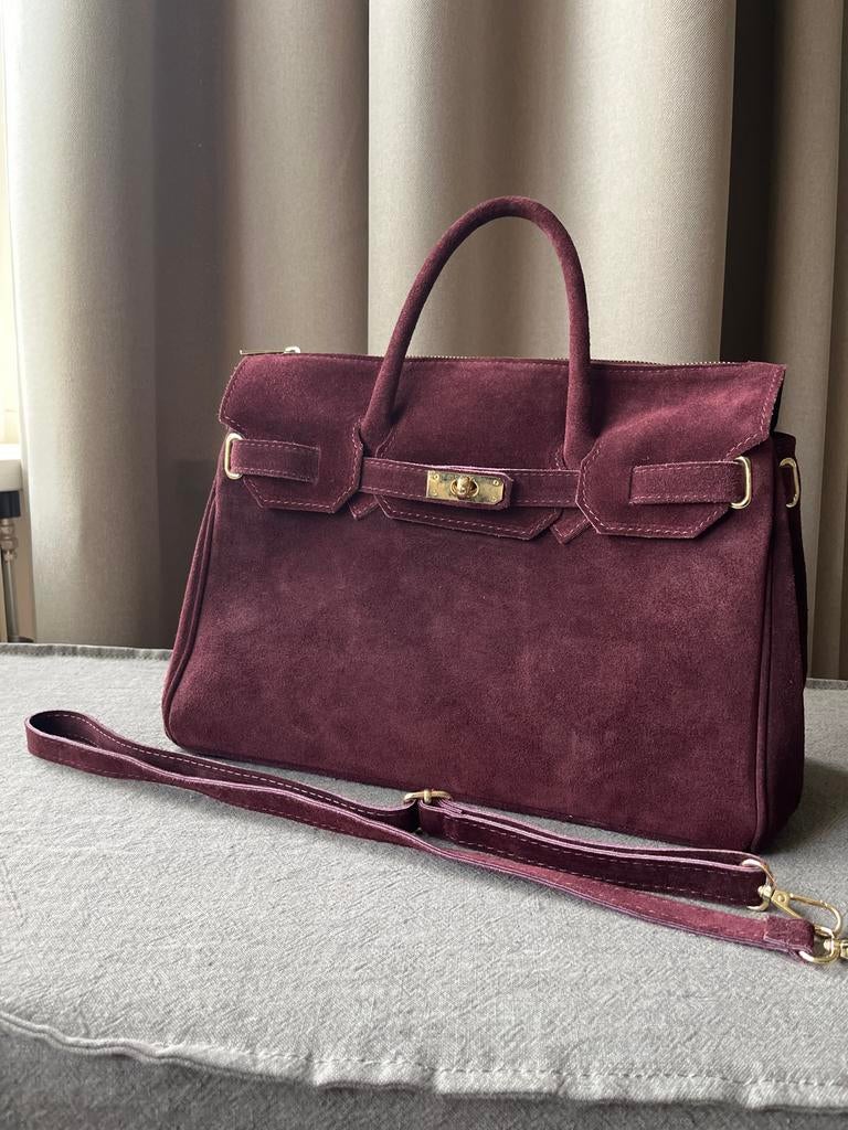 Mooie Bordeaux Leren Handtas., Ophalen of Verzenden, Zo goed als nieuw, Rood, Handtas