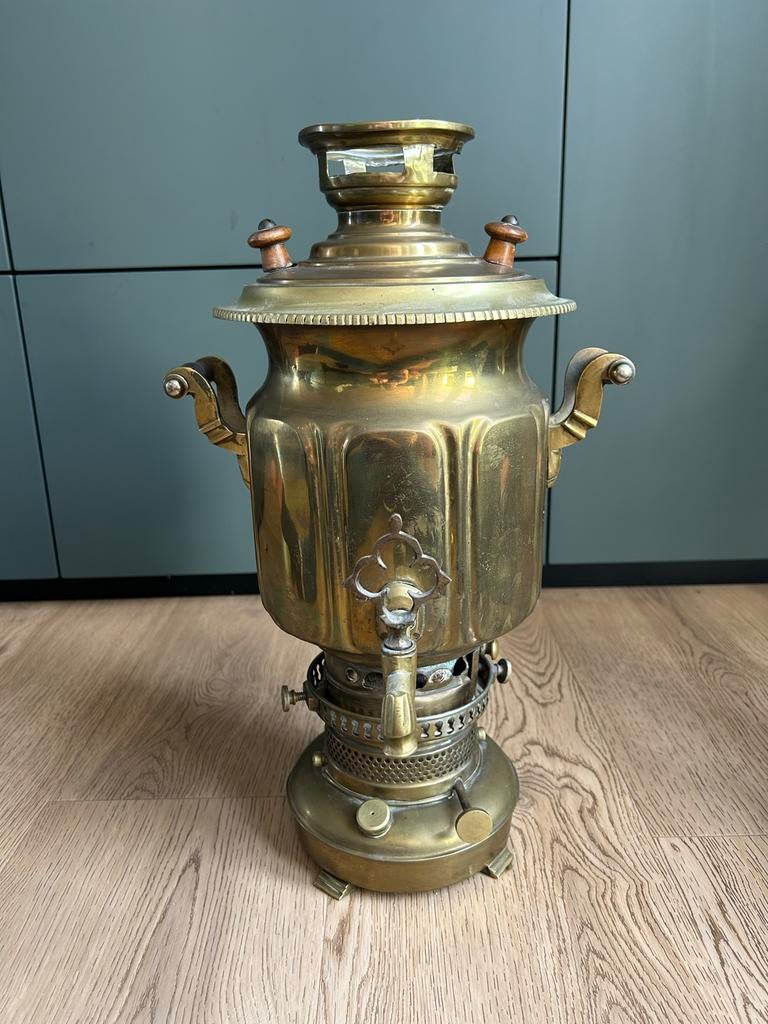 Antieke Messing Samovar - Traditionele Russische Theemaker, Ophalen of Verzenden