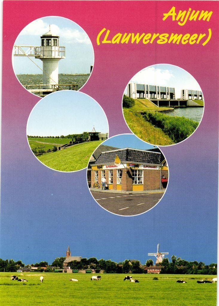Anjum [Lauwersmeer] - 5 afb o.a. gezicht op - ongelopen, Ophalen of Verzenden, Voor 1920, Ongelopen, Noord-Brabant