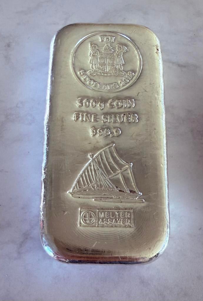 500gr zilver Fiji - Argor-Hereaus muntbaartje 999 zilver, Postzegels en Munten, Edelmetalen en Baren, Ophalen of Verzenden, Zilver
