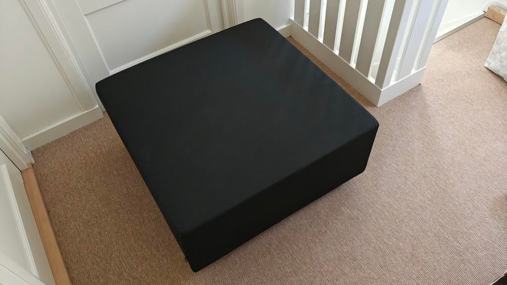 Hocker Gelderland, stof scuba zwart - 88x88x40 cm, Ophalen, Gebruikt, Vierkant, 75 tot 100 cm