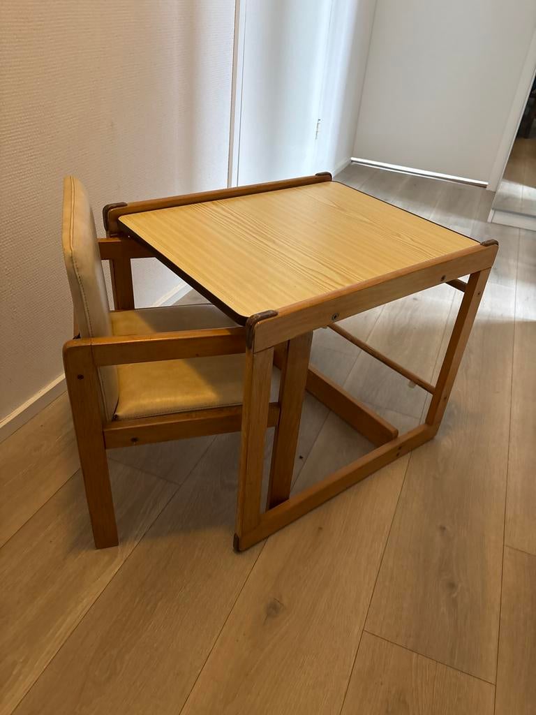 Vintage Deens kinderstoel 1980 - 2-delig  NU MAAR €10, Ophalen, Gebruikt, Tafel(s) en Stoel(en)