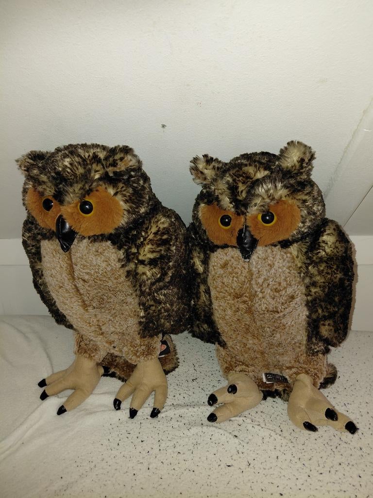 Twee Grote Pluche Uilen - Melissa & Doug, Ophalen of Verzenden, Zo goed als nieuw, Overige typen