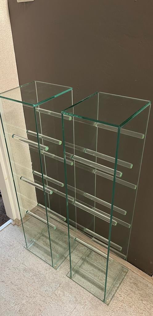 •2x CD rekken - glas, Ophalen, Zo goed als nieuw, Glas, Cd's