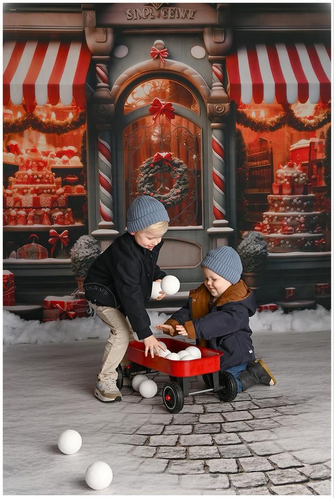 Kerst achtergrond in hoek opstelling 2 doeken, Ophalen of Verzenden, Achtergrond