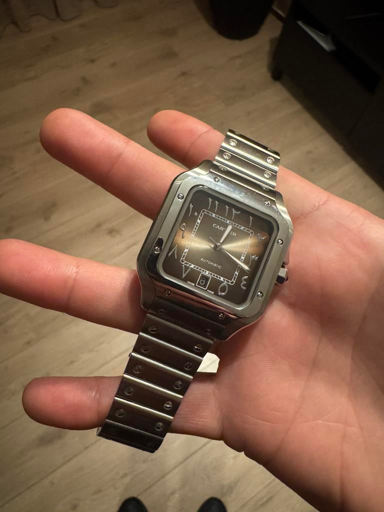 Cartier Horloge Arabic Dial, Sieraden, Tassen en Uiterlijk, Horloges | Antiek, Polshorloge, 1960 of later, Zilver, Ophalen