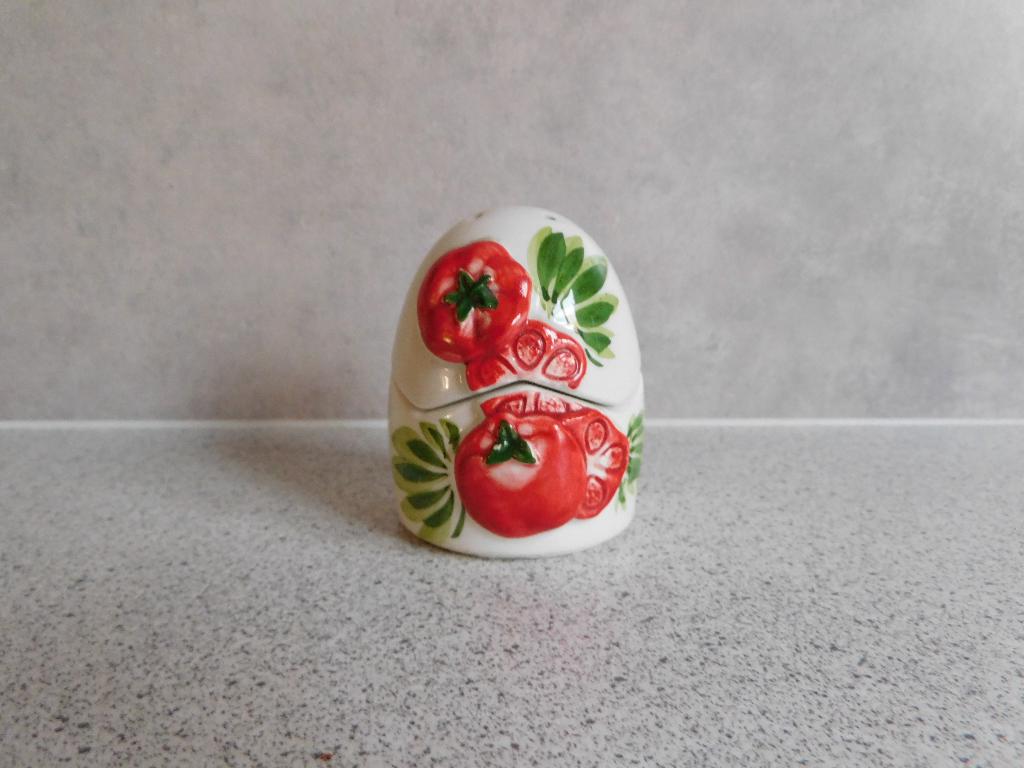 Peper en Zoutstel Tomaat Handpainted Italy, Keramiek, Overige typen, Ophalen of Verzenden, Zo goed als nieuw