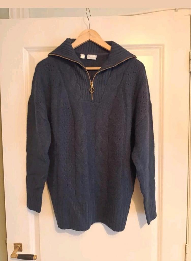 Blauwe kabeltrui schipperstrui maat M/L, Ophalen of Verzenden, Nieuw, Maat 48/50 (M), Blauw