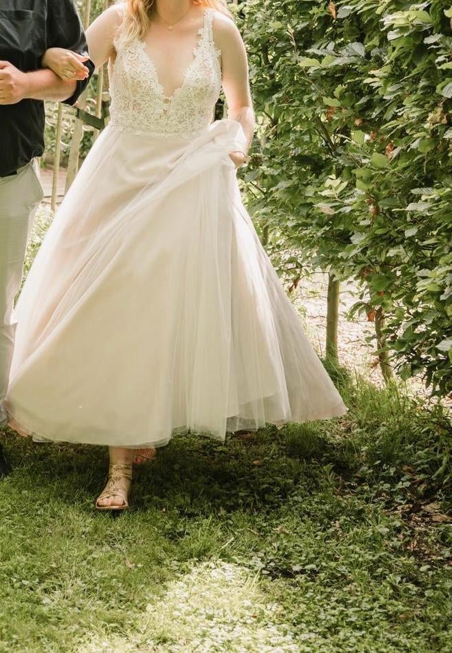 Mooie trouwjurk lichtroze, Ophalen of Verzenden