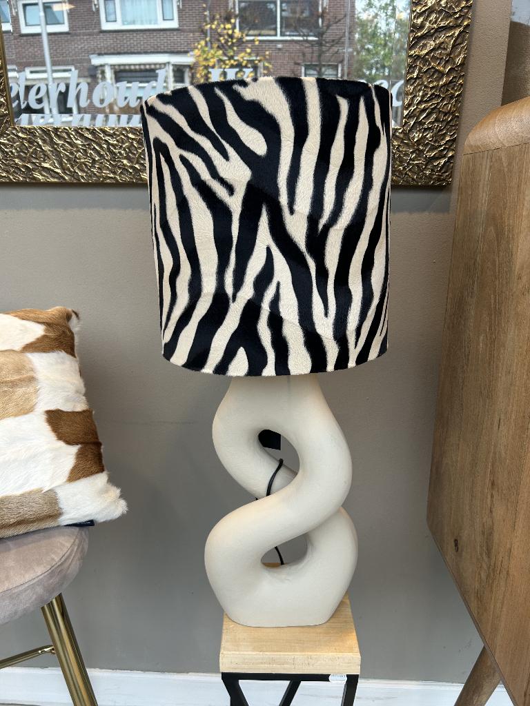 Zebra Print Lampenkap Crème/Zwart, Ophalen, 25 tot 50 cm, Nieuw, A