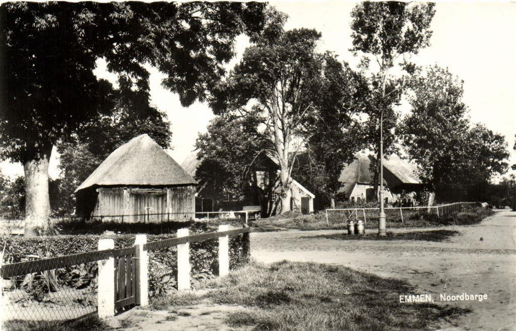 Emmen, Noordbarge - dorpsgezicht - 196? gelopen, Ophalen of Verzenden, Voor 1920, Gelopen, Drenthe