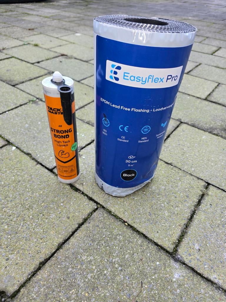 EPDM loodvervanger / flashing + lijmkit – 30 cm 5 m – wate, Ophalen of Verzenden