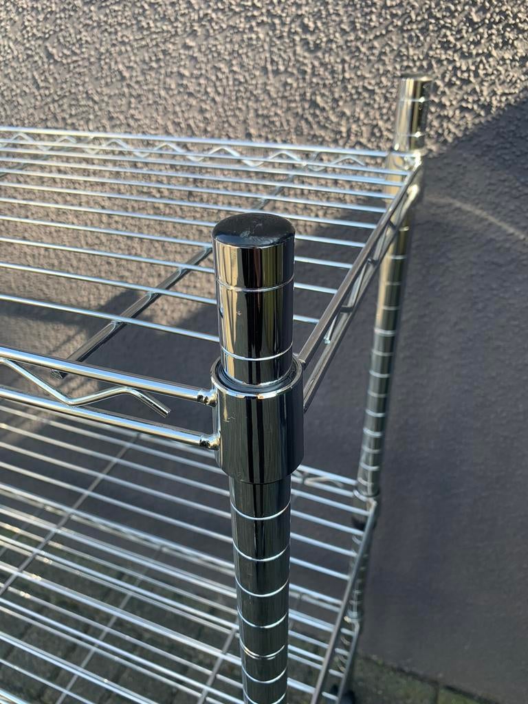 Roestvrijstalen hoogglans opberg rek met zwenk wielen, Huis en Inrichting, Badkamer | Badkamermeubels, Ophalen, Overige typen