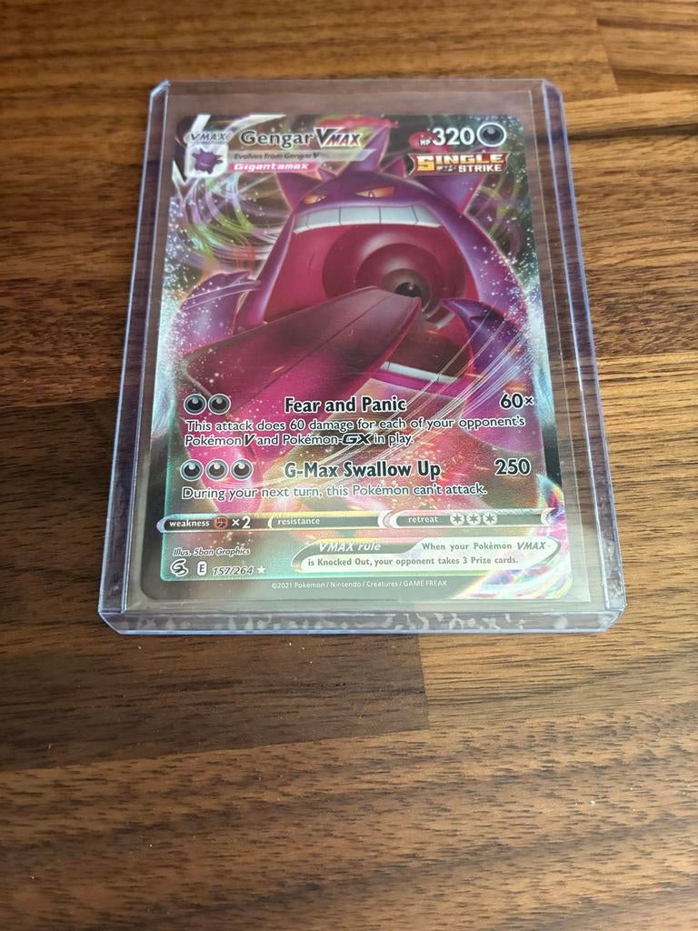 Pokémon TCG: Gengar VMAX (157/264) - Fusion Strike, Ophalen of Verzenden, Zo goed als nieuw, Losse kaart