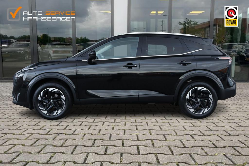 Nissan QASHQAI 1.3 MHEV Xtronic N-Connecta | Pano | 360 Came, Zwart, 4 cilinders, Adaptive Cruise Control, Leder en Stof
