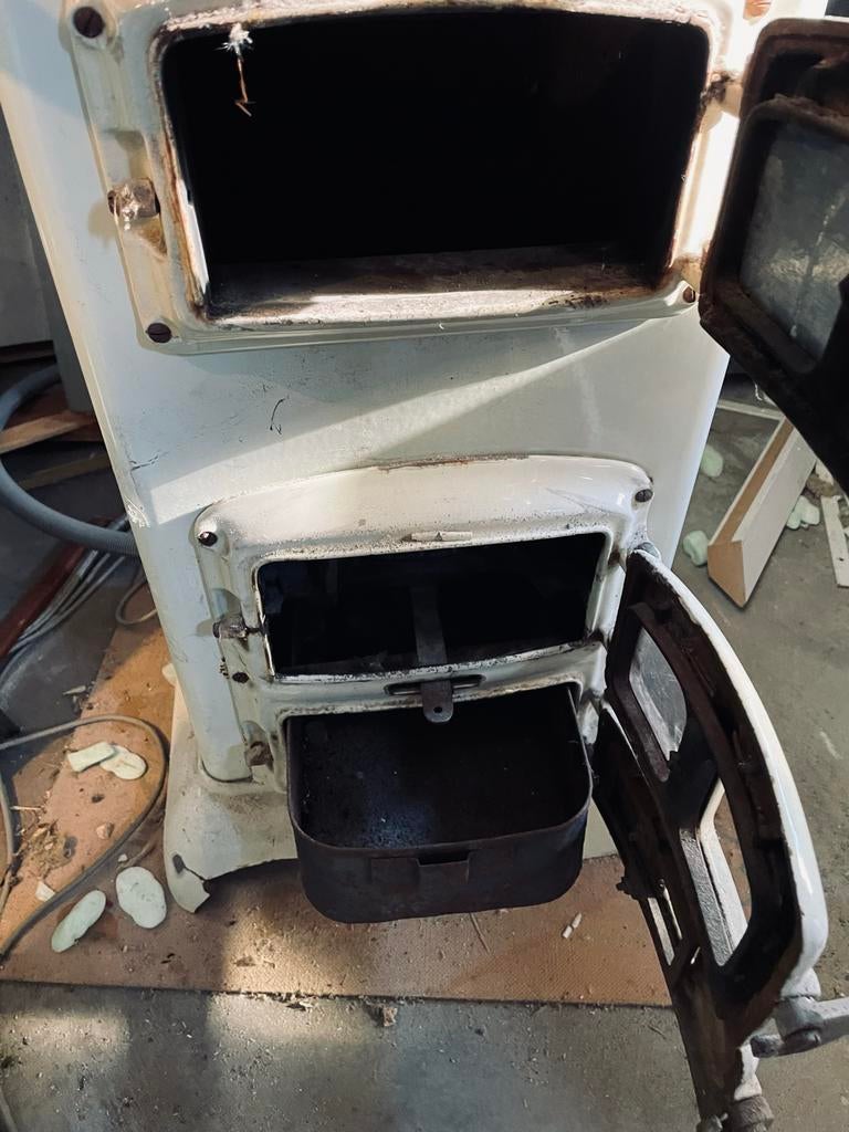 Etna vintage kachel crème kleur - nog te stoken, Ophalen, Gebruikt, Houtkachel, Vrijstaand