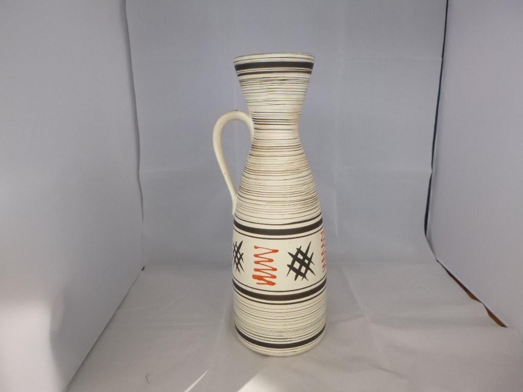 mooi gevormde Scheurich vaas met mooie decoratie, Gebruikt, Overige kleuren, Aardewerk of Porselein, Ophalen of Verzenden