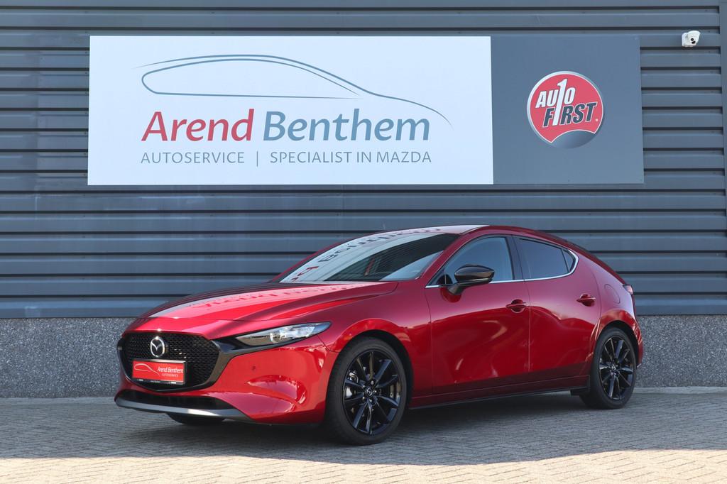 Mazda 3 2.0 e-SkyActiv-G M Hybrid 150 Homura Camera / Head-u, Stof, Gebruikt, 4 cilinders, Origineel Nederlands