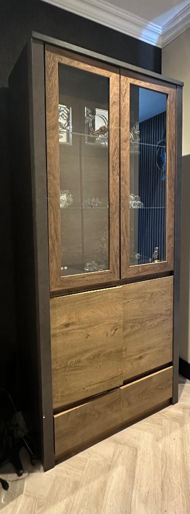 Mooie Vitrinekast, Ophalen, Met deur(en), 50 tot 100 cm, Zo goed als nieuw