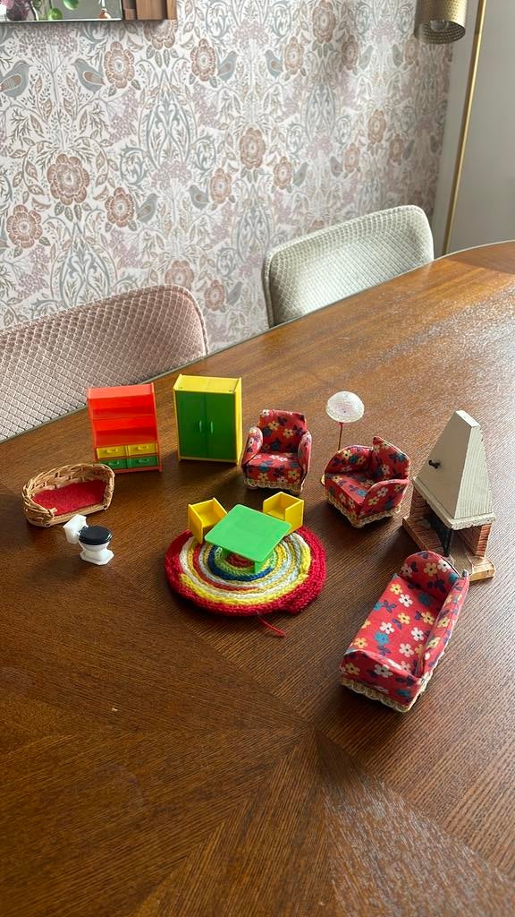 Retro poppenhuis meubeltjes, Lundby jaren 60, Verzamelen, Poppenhuizen en Toebehoren, Ophalen of Verzenden, Gebruikt, Decoratie
