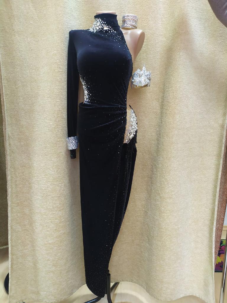 Elegante Ballroom Latin Jurk - Zwart, Maat M-L, Maat 38/40 (M), Overige typen, Zwart, Ophalen of Verzenden