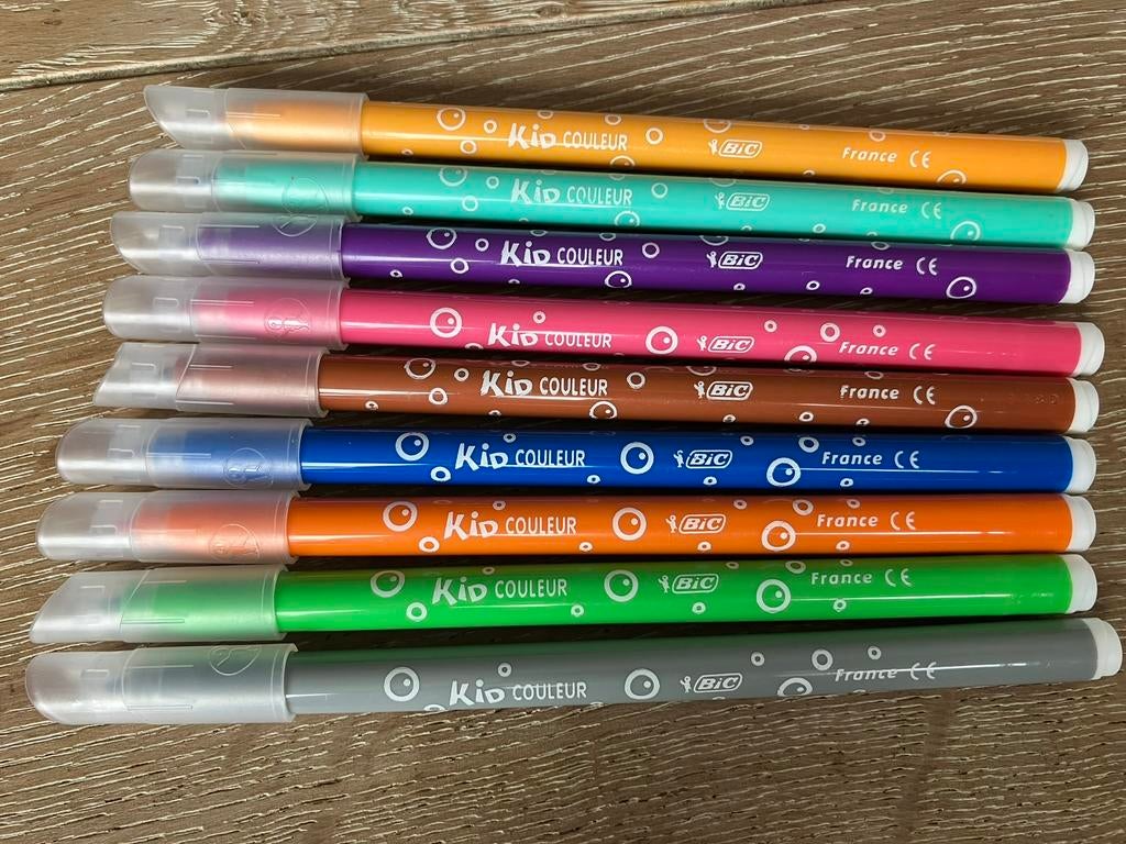 Bic viltstiften 9 stuks Kid couleur france, Hobby en Vrije tijd, Tekenen, Ophalen of Verzenden, Zo goed als nieuw