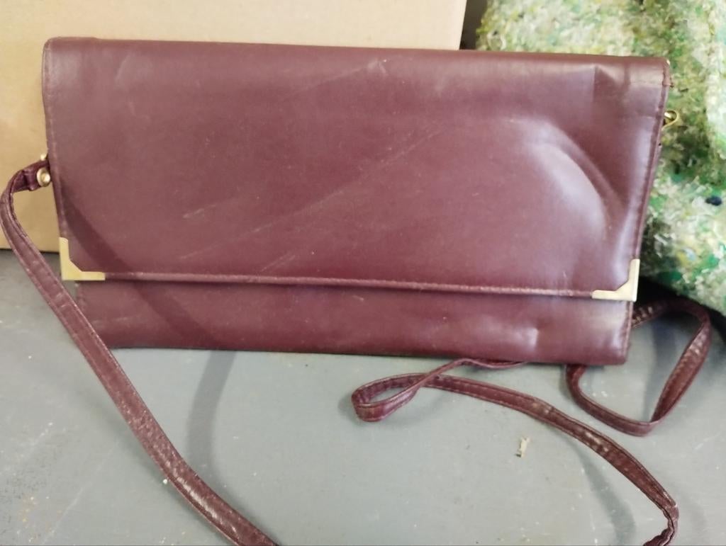 Bordeaux rode vintage handtas, Ophalen of Verzenden, Rood, Handtas