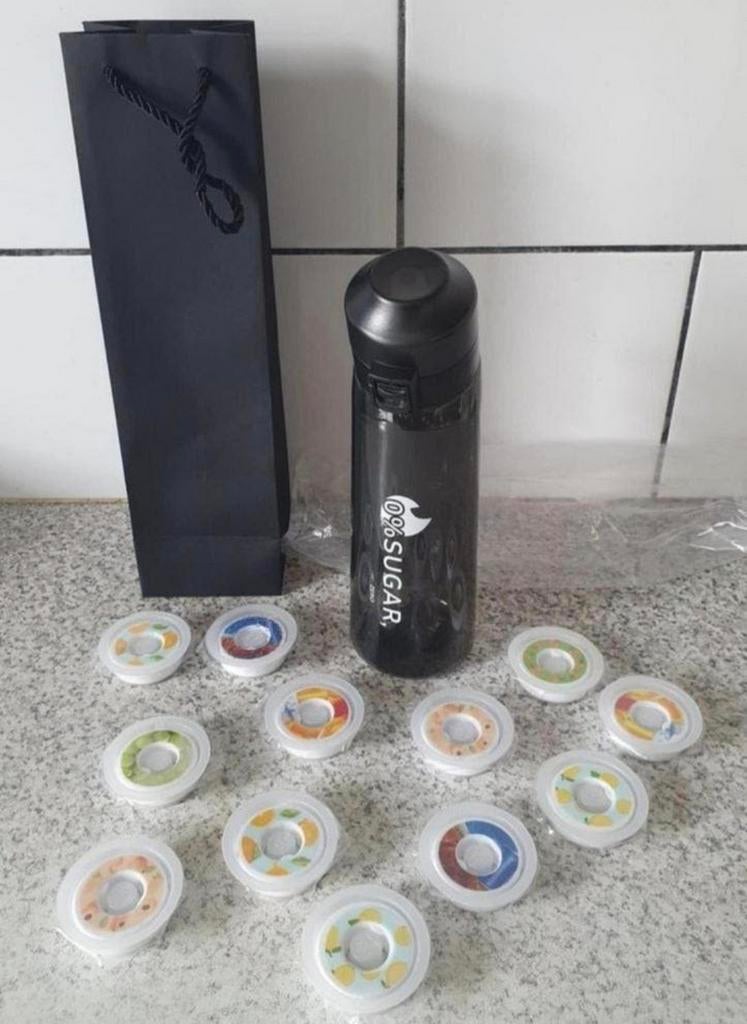 Waterfles Zwart 650ML ( Air up Model ) + 3 Geurpods, Sport en Fitness, Bidons, Ophalen of Verzenden, Nieuw